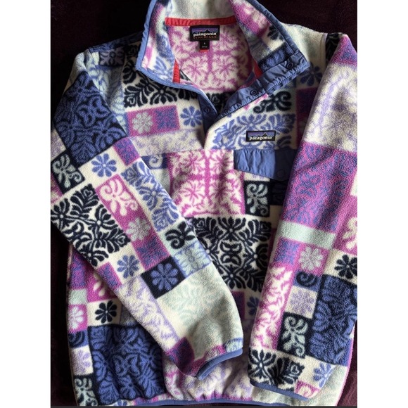 Patagonia Jackets & Blazers - Patagonia Women's Synchilla Pullover Jacket Button Pockets Geometric S